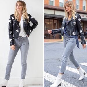 AGOLDE Nico High Rise Slim Raw Hem Cropped Skinny Jeans in Risk Size 27